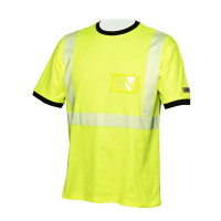 Hi-Vis keltainen puuvillainen katkoprintti huomiopaita EN 20471 Lk.2 - 4360